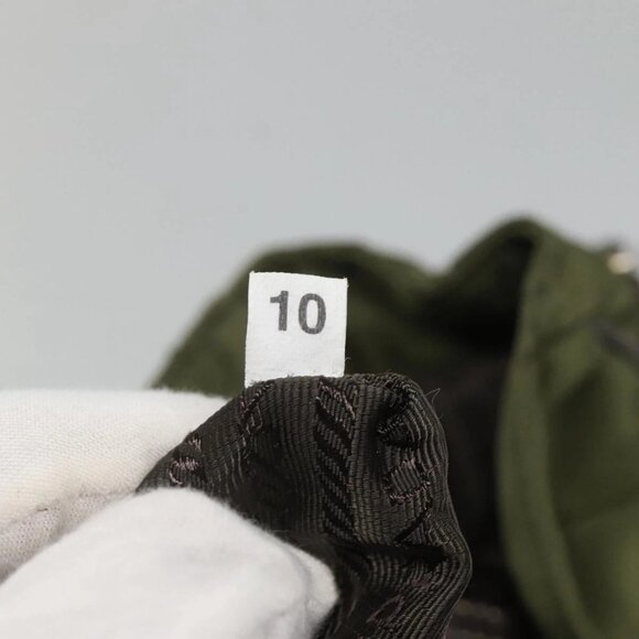 PRADA Shoulder Bag Nylon Khaki Silver Auth - Picture 10 of 16